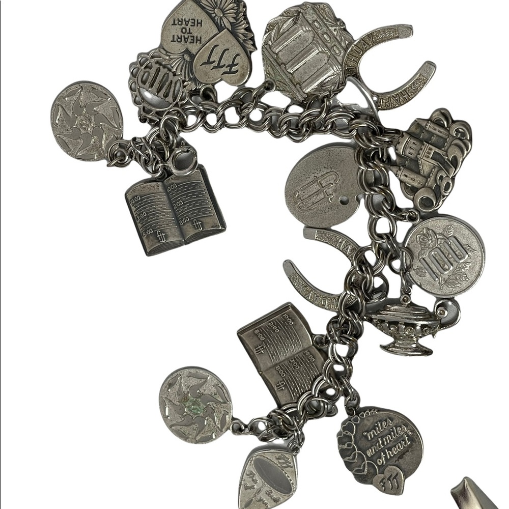 Vintage Sterling silver 925 HEAVY charm bracelet